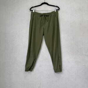 Albion Jogger Pants Womens S Petite Green Lightweight Zip Ankle Athletic Pockets